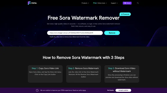 Remova a marca d'água Sora com um clique.