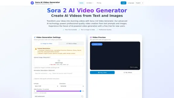 Sora 2 AI Video Generator - Generate AI Videos from Text