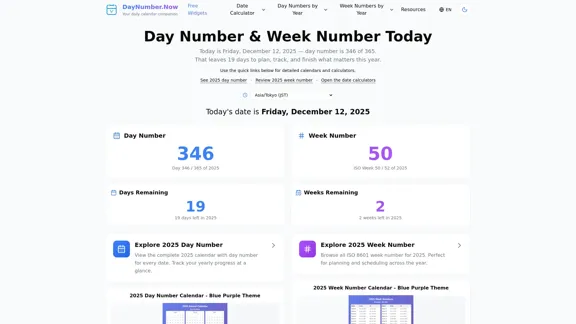 Tag Nummer & Woche Nummer Heute - Entdecken Sie, welcher Tag des Jahres es ist