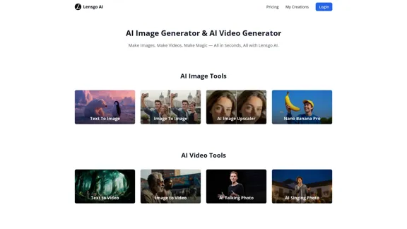 Lensgo AI - AI画像生成器とAI動画生成器
