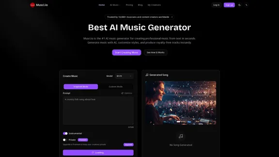 Musci.io - Bester KI-Musikgenerator