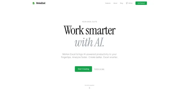 MotionExcel - Hoja de cálculo impulsada por IA