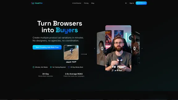 Anuncios de video de productos de IA para comercio electrónico | HookTok