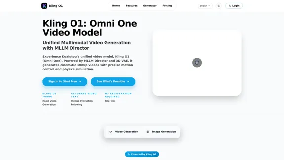 Kling O1 - 全能一体的人工智能视频生成器