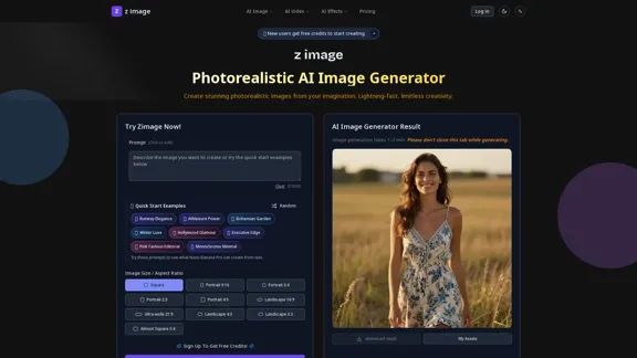 z image - Gerador de Imagens AI Fotorrealistas