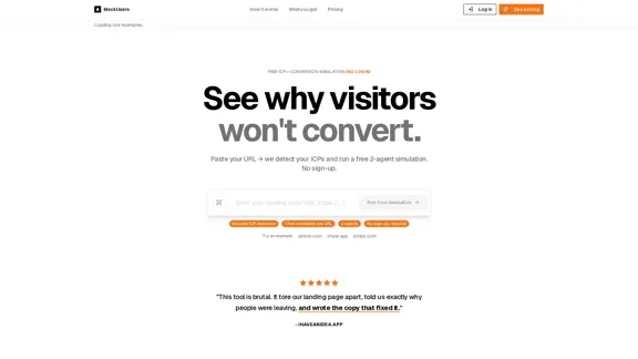 MockUsers - AI Landing Page Assessor