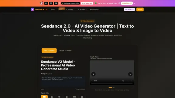 Seedance 2.0 - AI Video Generator for converting text to video and images to video.