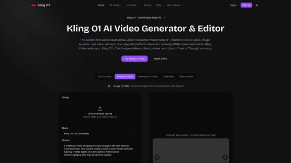 Kling O1 - Free AI Video Generator and Online Editor