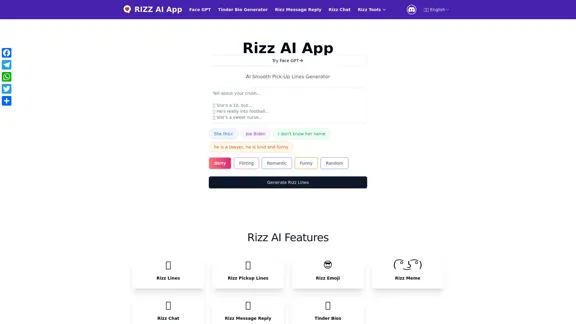 Rizz AI GPT - Free Rizz Online App, Unlimited Rizz Chat Bot