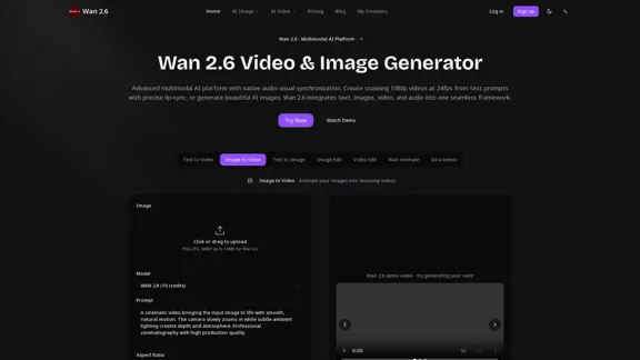 Wan 2.6 - Online AI Video Generator and Image Creator