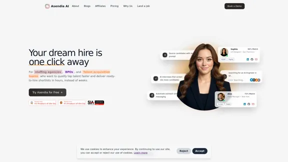 Asendia AI - KI-gestützte Rekrutierungsplattform für Einstellungserfolg