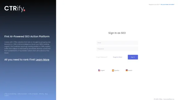 CTRify - KI, die Websites, Inhalte, Backlinks, Traffic erstellt und die CTR optimiert.