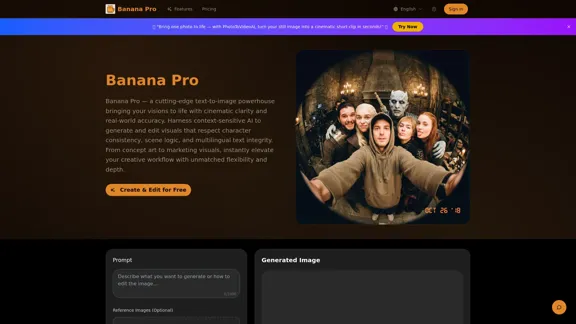 Banana Pro - Продвинутый генератор и редактор изображений на основе ИИ