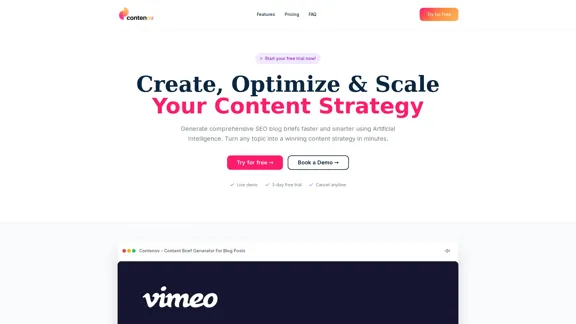 Contenov - AIブログコンテンツブリーフジェネレーター