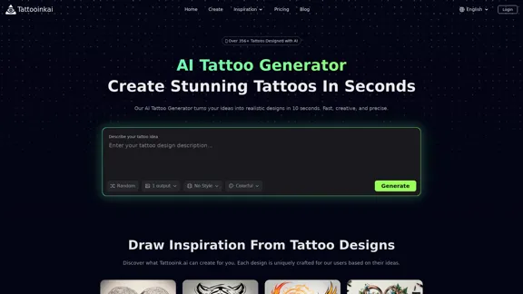 AI Tattoo Generator - Create Realistic Tattoos with Augmented Reality Preview