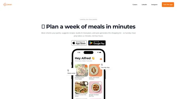 Bean - Votre assistant de cuisine personnel pour découvrir et cuisiner des repas incroyables.