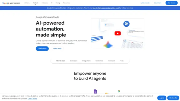 Google Workspace Studio - 使用由Gemini驱动的Agentic AI自动化工作流程