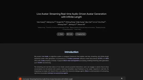 Live Avatar Projekt - Ein Raum zur Erkundung innovativer Avatar-Technologie