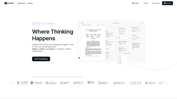 Ponder AI - Neue Art, mit Wissen durch KI zu arbeiten