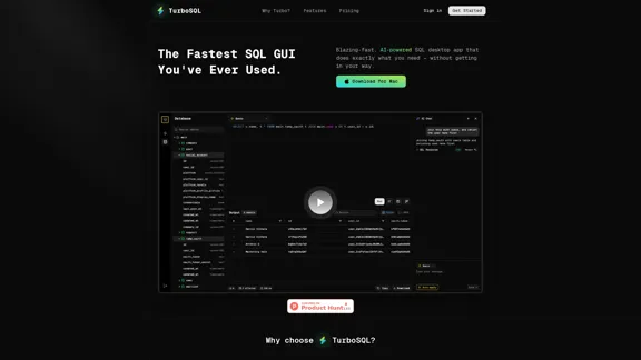 TurboSQL - 人工智能驱动的 SQL 图形用户界面