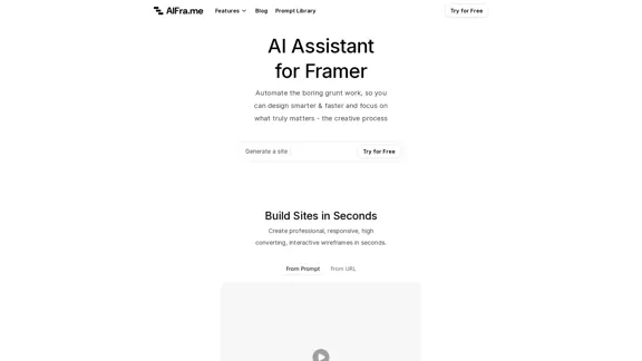 AI Frame 的助手 - 网站构建器,文本生成器 AI Frame 的助手 - 网站构建器,文本生成器