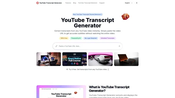 YouTube Transcript Generator - Extraia transcrições de qualquer vídeo do YouTube instantaneamente. YouTube Transcript Generator - Extraia transcrições de qualquer vídeo do YouTube instantaneamente.