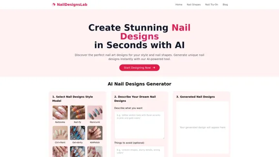 AI Nail Designs Lab | 在线创建完美的指甲设计