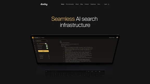 Ducky | Полностью управляемая инфраструктура поиска на основе ИИ с поддержкой RAG