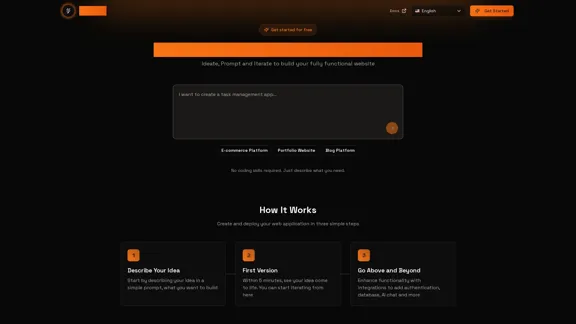 Golex AI | アイデアを数分でウェブアプリに変える