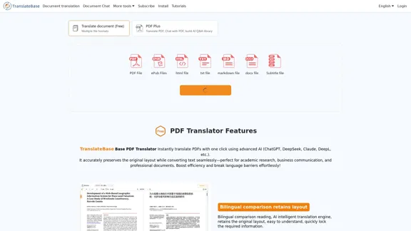 TranslateBase - Traducción Bilingüe de Documentos PDF | Traducción Inteligente PDF AI