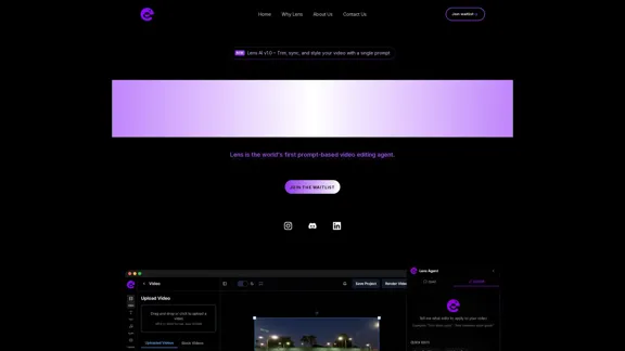 Lens - The first video editing agent based on prompts in the world.