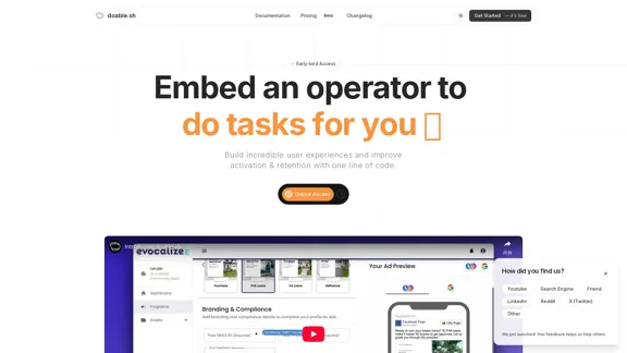 Doable.sh - Transform your web app into a Cursor / Cline with just a few lines of code.