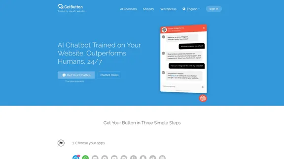 ChatGPT для вашего сайта. Добавьте AI-чат-бота, обученного на вашем контенте | GetButton