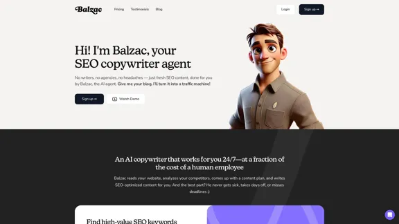 Balzac AI • Agente de redacción SEO autónomo y completamente automático
