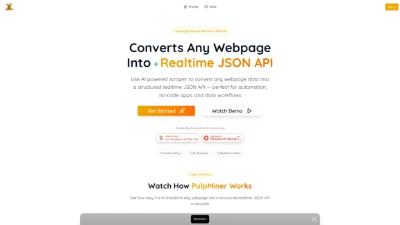 Converts any webpage into a real-time JSON API.