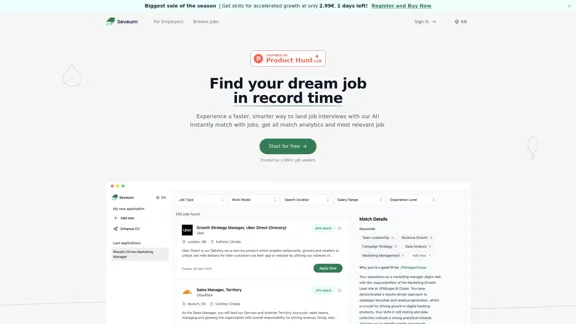Seveum - CV and Job Match Platform for Career Advancement