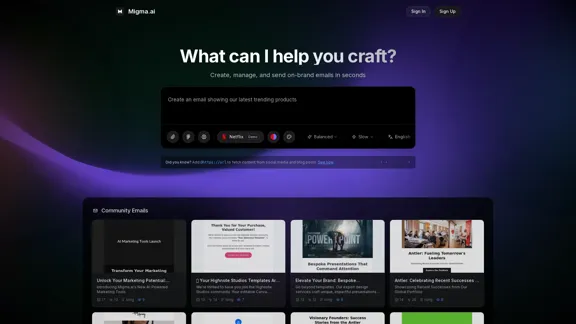 Migma.ai - AIを活用したメール作成プラットフォーム