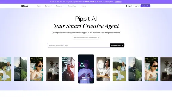 Pippit AI - Kostenloser KI-Video-Generator | Ihr intelligenter kreativer Agent