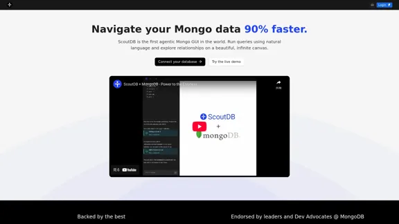 ScoutDB - Navigate your data 90% faster with a stunning canvas experience.