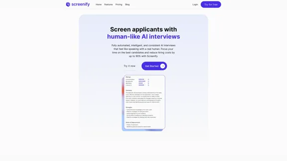 Screenify - Evaluate and filter candidates using AI interviews.