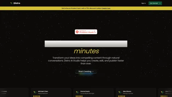 Distro - Start creating content in seconds.