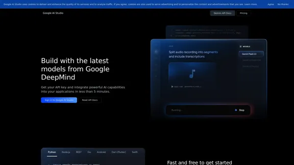 Google AI Studio - Geminiのマルチモーダル生成AIモデルであなたの旅を加速させましょう