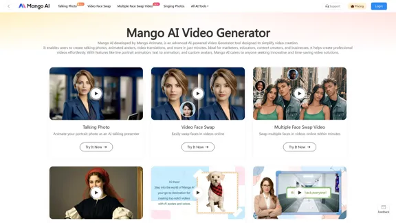 Mango AI - Discover free video face swapping, video improvement, and more!