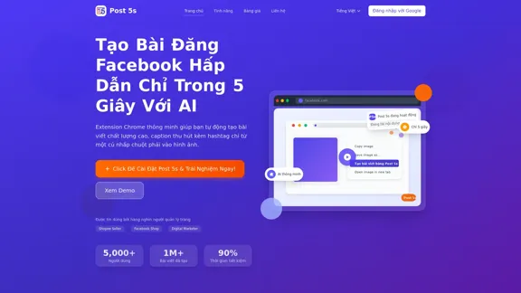 Post 5s - 使用AI在5秒内创建Facebook帖子