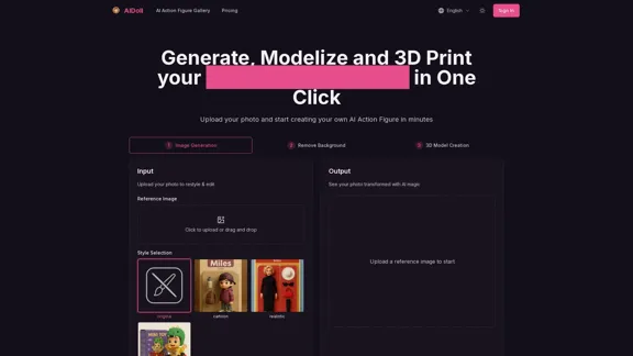 AI Doll - Deliver AI Customized Action Figures in one minute