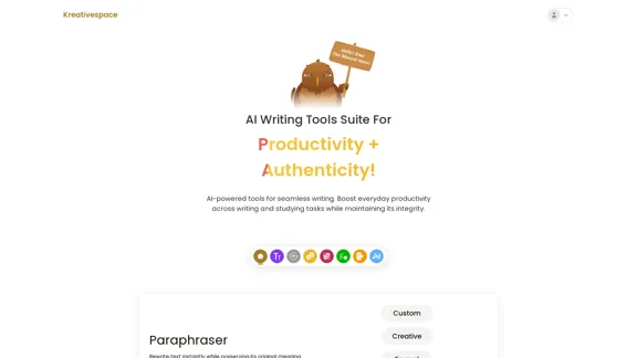 Kreativespace - Suite of AI Writing Tools