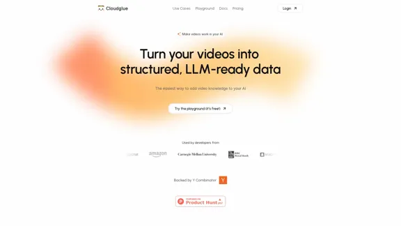 Cloudglue - Transform video files into structured data for your LLM.