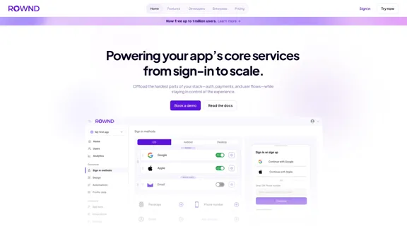 Rownd - Autenticación gratuita para 1 millón de usuarios