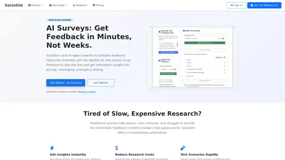 SocioSim - AI-Powered Surveys for Immediate Audience Insights