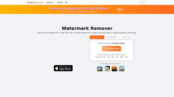 Unwatermark AI - Effortlessly eliminate watermarks from your media